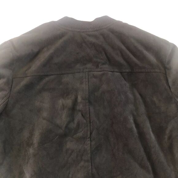 cupcakes and cashmere Faux Suede Black Zip Up Jacket Medium - Picture 6 of 10